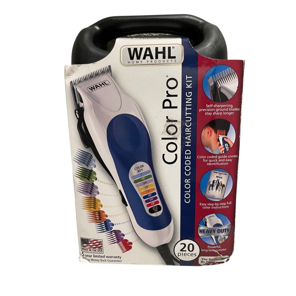 Wahl Professional Color Pro Clipper Trimmer White Blue 20 Pieces